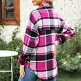 thumbnail image 6 of cllios Women's Flannel Shirts Plaid Shacket Oversized Button Down Long Sleeve Shirt Jacket Boyfriend Coats Outerwear 2024 Lightning Deals of Today, 6 of 6