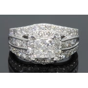 10k White Gold 2.75 Carat Women Real Diamond Engagement Ring Wedding Ring Bridal