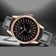 thumbnail image 3 of Ocio Moda Hombres Simple PU Dial Reloj de pulsera de cuarzo Decoración (Negro), 3 of 6