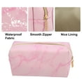 thumbnail image 4 of Unique Bargains Makeup Bag Marble Cosmetic Travel Bag Make Up Brush Organizer Bag Storage for Women Pink 7"x3"x4", 4 of 6