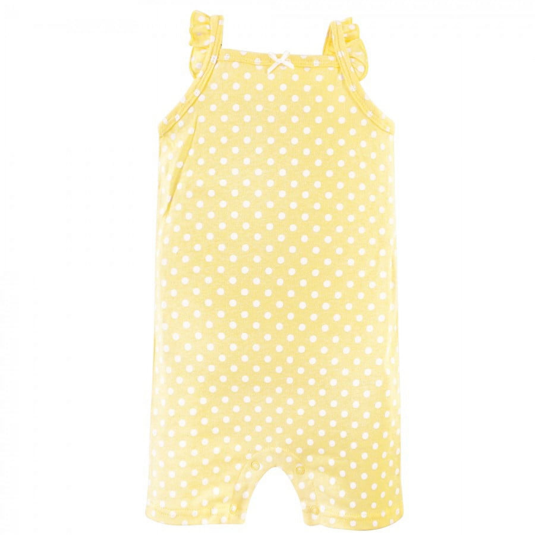 Hudson Baby Infant Girl Cotton Rompers 3pk, Daisy, 0-3 Months