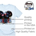 thumbnail image 4 of July 4th Shirt, Independence Day Wild Flower Mickey Unisex Shirt Short Sleeve T-Shirt ( XX-Large, Light Blue), 4 of 4