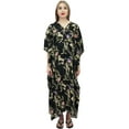 thumbnail image 4 of Bimba Moms Black Printed Maternity Kaftan With Drawstring Waist Maxi Dress-24, 4 of 7
