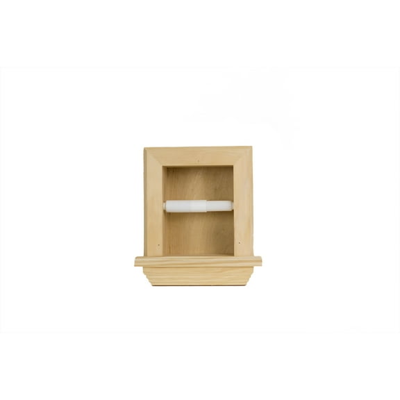 Typhon Recessed Solid Wood Toilet Paper Holder 7 x 8.5, Unfinished