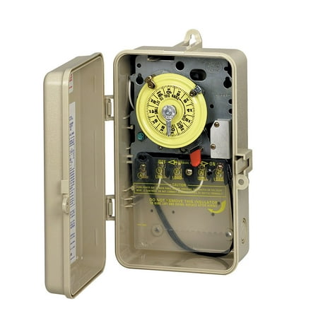 Intermatic T101P201 ON/OFF Heavy-Duty T100 Series Mechanical Timer Switch With Pool Heater Protection 120 Volt AC 24