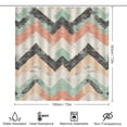 thumbnail image 2 of 4 Piece Decor Shower Curtains Sets Bath Mat U-Shaped Floor Mat Toilet Lid Oval Rug Chevron in Coral Mint Green Gray Geometric Modern Waterproof Bath Curtain Peach Green Grey Chevron Pattern, 2 of 8