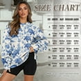 thumbnail image 3 of SCRAWLGOD Sea Turtle Floral Print Blue White Womens Long Sleeve Sweatshirts Casual Crewneck Pullover Tops Drop Shoulder Fashion Sweatshirt with Pocket for Daily Wear, XL, 3 of 7