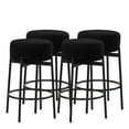 thumbnail image 6 of Ktaxon 26" Backless Bar Stools Set of 4, Modern Swivel Barstools with Footrest, Teddy Fleece Padded Counter Height Barstool Chairs 4 pcs, Black, 6 of 7