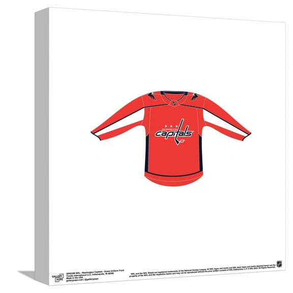 Gallery Pops NHL - Washington Capitals - Home Uniform Front Canvas Wall Art, Unframed Version, 12" x 12"