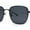 All Black, variant on Classic Rectangle Retro 90s Nerdy Metal Rim Sunglasses Gold Clear