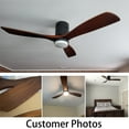 thumbnail image 4 of 52" Low Profile Ceiling Fan with Remote,Wood Blades,Integrated LED,3 Light options,Gold with Black - Medium SIze/52 Inch Black with Walnut Blades, 4 of 5