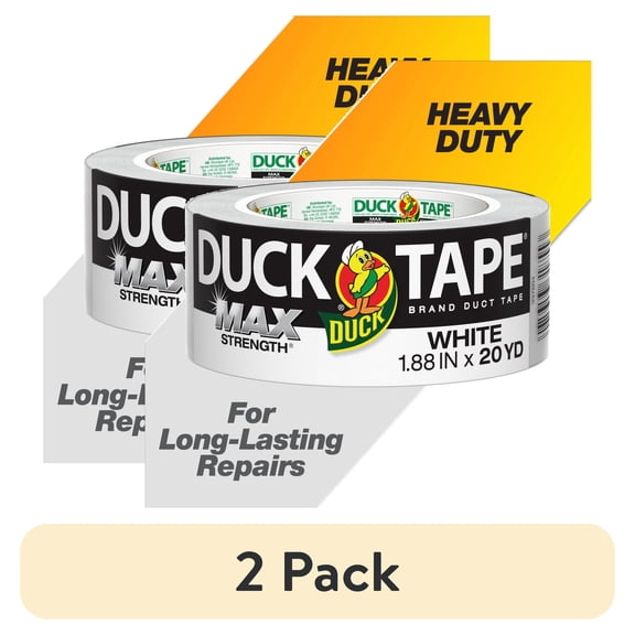 (2 pack) Duck Max Strength Brand Duct Tape, 1.88 in. x 20 yd., White