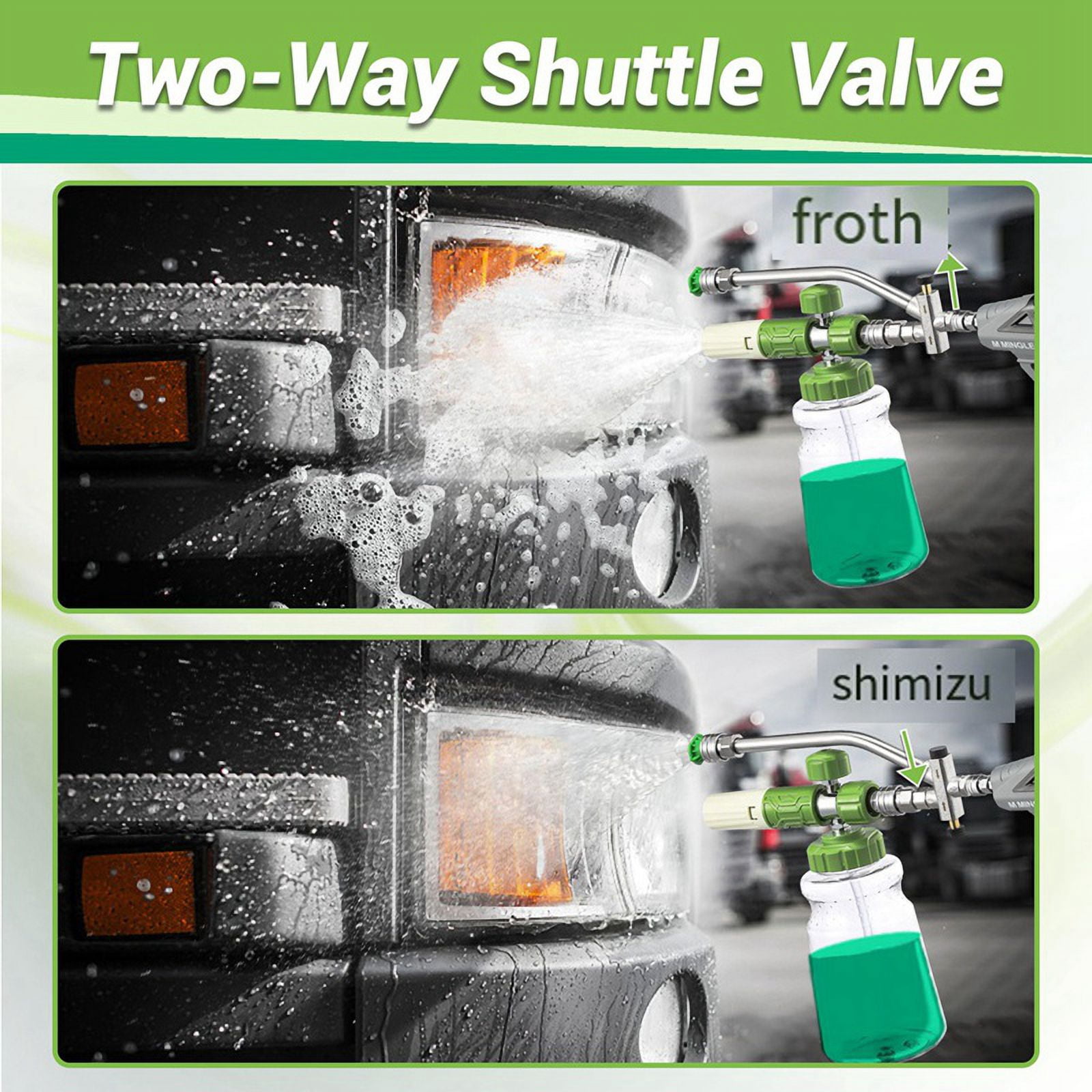 Foam-Cannon with 5 Pressure Washer Sprayer Nozzles, Foam-Cannon Dual Connector Accessory,1/4 Inch Quick Connect A