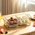 thumbnail image 6 of Clear Acrylic Divided Serving Tray - 2-Compartment Snack Platter for Parties, Fruit, Nuts & Appetizers with Iron Stand, 6 of 7