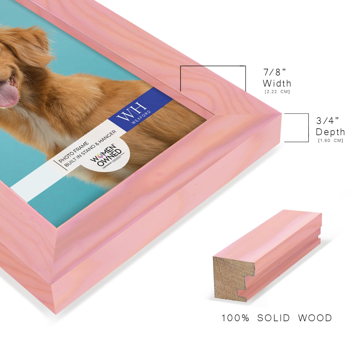 Woodgrain 3.5 in. x 5 in. Sunset Pink Picture Frame Set (Set of 4)