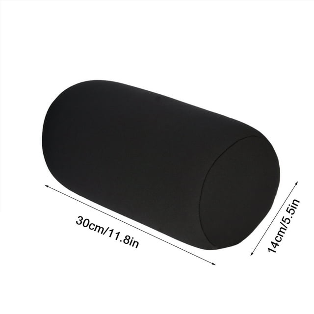 Shexton Almohada, Micro Mini Microbead Back Cojín Roll Throw Pillow Travel Home Sleep Soporte para el Cuello Cómodo(Negro)