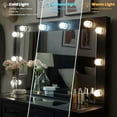 thumbnail image 4 of T4TREAM Farmhouse Makeup Vanity Table Set with Light Mirror, 3 Drawers Makeup Vanity with Storage and Adjustable Lighting Colors for Bedroom，Black, 4 of 8