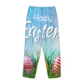 thumbnail image 5 of Kll Womens Happy Easter Print Pajama Pants Soft Pajama Bottoms For Women Cozy Lounge Pants, 5 of 9