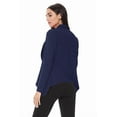 thumbnail image 3 of Women's Elegant Solid Stretch Open Front Long Sleeve Blazer Jacket, 3 of 5