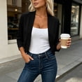 thumbnail image 5 of DIOAZUD Women's Cropped Open Front Cardigan 3/4 Sleeve Soft Stretch Knit Blazer Shawl Collar Casual Lightweight Cardigans Black S-XXL, 5 of 7