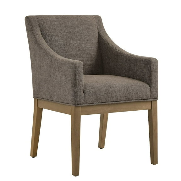Modway Alton Fabric Upholstered Dining Armchair in Mocha Natural