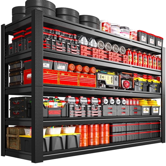 60.1"W 5-Tier Heavy Duty Garage Shelving 3125 LBS, Adjustable Storage Shelf and Industrial Shelving Utility Rack, Metal Shelves, 60.1"W x 24" D x 72.1"H, Black