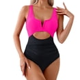 thumbnail image 2 of WILLBEST Traje de Baño Mujer Manga Larga Women'S Sexy Color Block Traje de Baño, 2 of 4