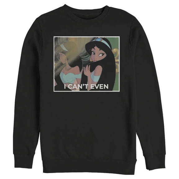 Men's Aladdin Jasmine Can't Even  Sweatshirt Black Medium