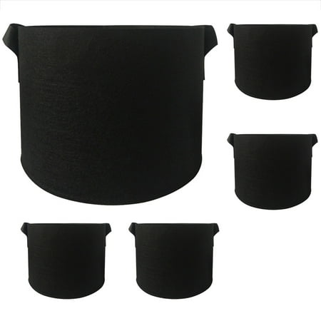 Labakihah pots Round Fabric Pots Pouch Root Container Grow Bag Aeration Pot Container 5pc