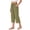 Armygreen, variant on Women Capri Pants Wide Leg High Waisted Drawstring Capris Summer Casual Linen Cropped Pants with Pockets