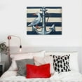 thumbnail image 4 of Nawypu Nautical Bathroom Wall Decor Art : 12x12inx4 Panels Framed Nautical Wall Art Print Navy Blue Lighthouse Steering Wheel Anchor Telescope Canvas Painting for Nursery Boy Bedroom Home Decorations, 4 of 4