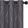 thumbnail image 3 of Deconovo Silver Printed Blackout Curtains - 2 Panels, Wave Dots Pattern, Grommet Top, 42"x84", Thermal Insulated Drapes for Bedroom & Living Room, Gray, 3 of 10