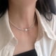 thumbnail image 2 of Collar de perlas de plata rotas de lujo ligero para mujer Cadena de clavícula para mujer Diseño de nicho Sense, 2 of 6
