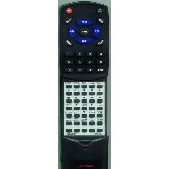 Replacement Remote for PANASONIC RTN2QAJB000070, N2QAJB000070, DVDF61S, DVDF61A, DVDF65, DVDF85S, DVDF85K, DVDF65S