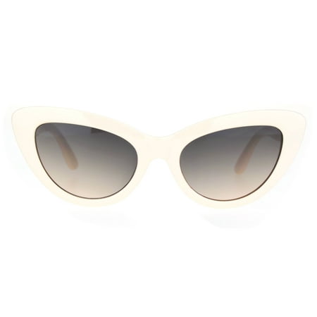 Womens Mod Goth Thick Plastic Cat Eye Fashion Sunglasses Beige Gradient Black