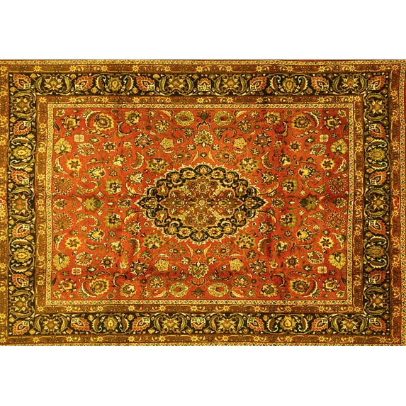 Ahgly Company Indoor Rectangle Persian Yellow Traditional Area Rugs, 2' x 3'