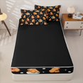 thumbnail image 4 of Erosebridal Cute Capybara Zipper Twin Comforter Sets with Fitted Sheet and 2 Pillowcases,Cute Stars Dot Pattern Zipper Bedding Set For Girls,Black Reversible,4pcs, 4 of 7