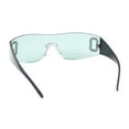 thumbnail image 4 of Womens Classic 90s Diva Rimless Shield Designer Fashion Sunglasses Black - Green, 4 of 4