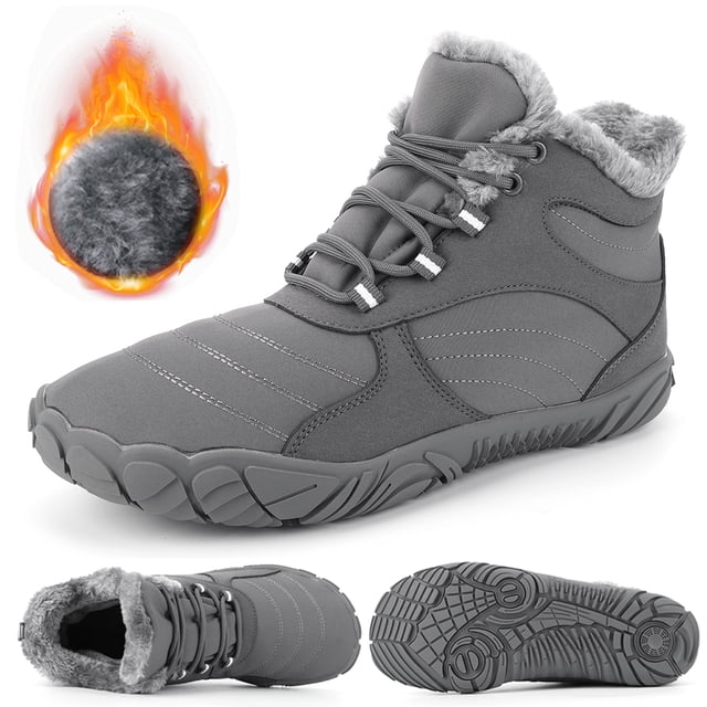 Botines Minimalistas Botas Felpa Invierno Antideslizantes para Hombre Mujer (Gris 38)