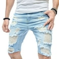 thumbnail image 2 of Men's Classic Relaxed Fit Jean Shorts Zipper Elastic Slim Casual Denim Shorts Play Wrap Ripped Mid-length Pants Cargo Pocket Pants for Men Black, 2 of 8