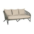 thumbnail image 3 of Benicia Outdoor Patio Sofa in Black Steel with Gray Rope and Taupe Cushions, 3 of 10