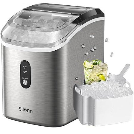 Silonn Nugget Ice Maker Countertop, Sonic for Home Kitchen Office - Chewable Pellet Ice Machine with Self-Cleaning Function, Euhomy icemaker, Ecozy, Cowsar portable eu homy small appliances pebble