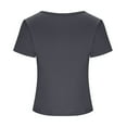 thumbnail image 4 of GUACER Crop T Shirts for Women Soft Stretchy Fabric Slim Fit Short Cap Sleeves U Neck Cropped Length Casual Tops, 4 of 5