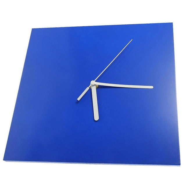 Blue Frameless Wall Clock for Home Decor Made of Basswood Silent Design Practical and 12.5 Inches