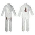 thumbnail image 2 of New Born Baby Boy Teen Christening Communion Formal White Paisley Suit Silver or Gold Guadalupe Virgin Mary Maria On Stole & Back SM-20, 2 of 4