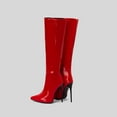 thumbnail image 6 of Mostsola Knee High Boots Women Stiletto Pointed Toe Tall Boots Sexy Leather Zip up High Heels, 6 of 9