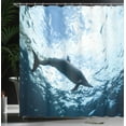 thumbnail image 4 of Ambesonne Animal Print Shower Curtain, Swimming Dolphin, 69"Wx84"L, Blue Grey, 4 of 5