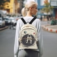 thumbnail image 7 of FORMRS Mini Backpack Purse for Women Quilted Travel Daypack Casual Shoulder Bag, Beige Astronaut Space, 7 of 7