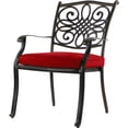 thumbnail image 4 of Hanover Traditions 5-Piece Outdoor Dining Set with Round Cast-Top Table, 4 Stationary Chairs, 9-Ft. Table Umbrella and Stand, 4 of 11