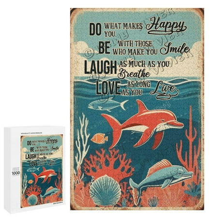 Dolphin Wood Puzzles Adult 1000 Piece | Wooden Jigsaw Puzzles for a Great Family Game night | Unique Wooden Jigsaw Puzzles| 1000 Piece Jigsaw Puzzle